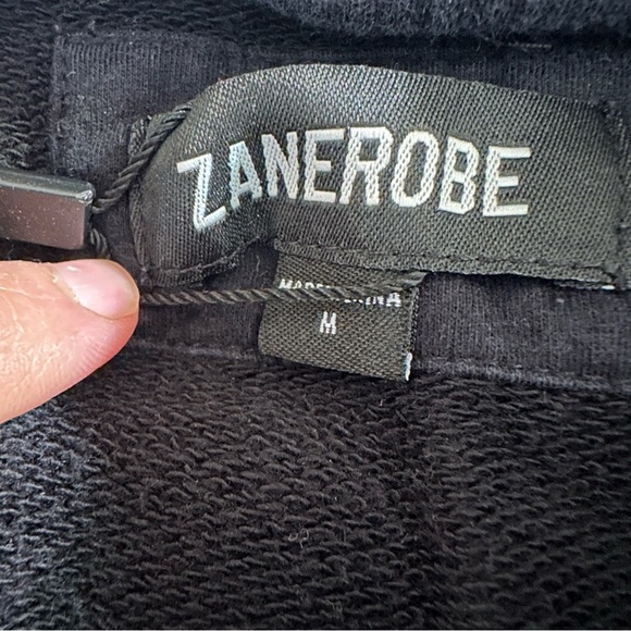 Zanerobe Black Crewneck Sweater with Ribbed Cuffs - Picture 4 of 4